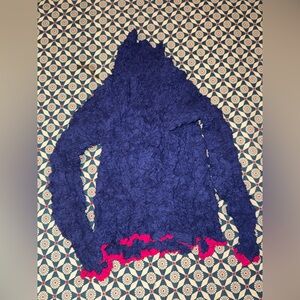 Issey Miyake rare crinkled pleats long sleeve high neck top women S-M